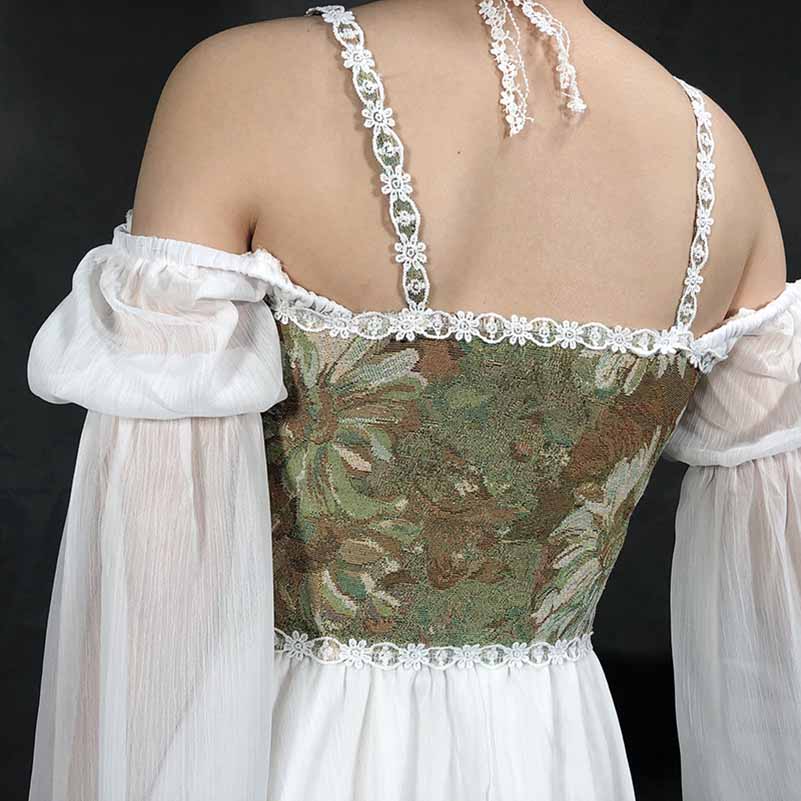 Renaissance Style Corset with Adjustable Lace-up Bustier Camis Top