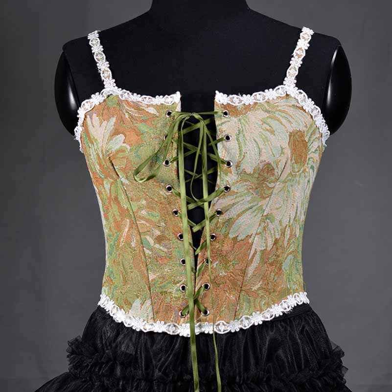 Renaissance Style Corset with Adjustable Lace-up Bustier Camis Top