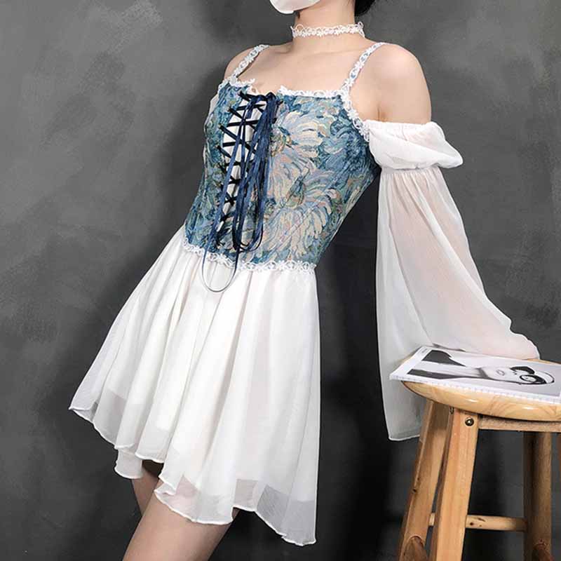 Renaissance Style Corset with Adjustable Lace-up Bustier Camis Top