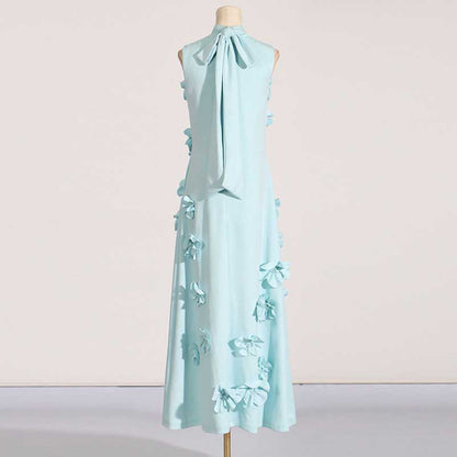 Rose Flower Maxi Dress Sleeveless Quince Gown