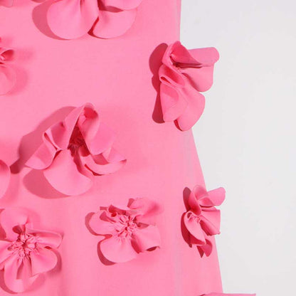 Rose Flower Maxi Dress Sleeveless Quince Gown