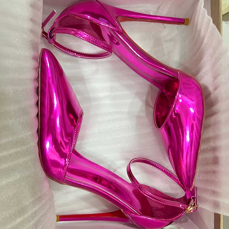 Custom Rose Red Laser Stiletto Heels - Plus Size