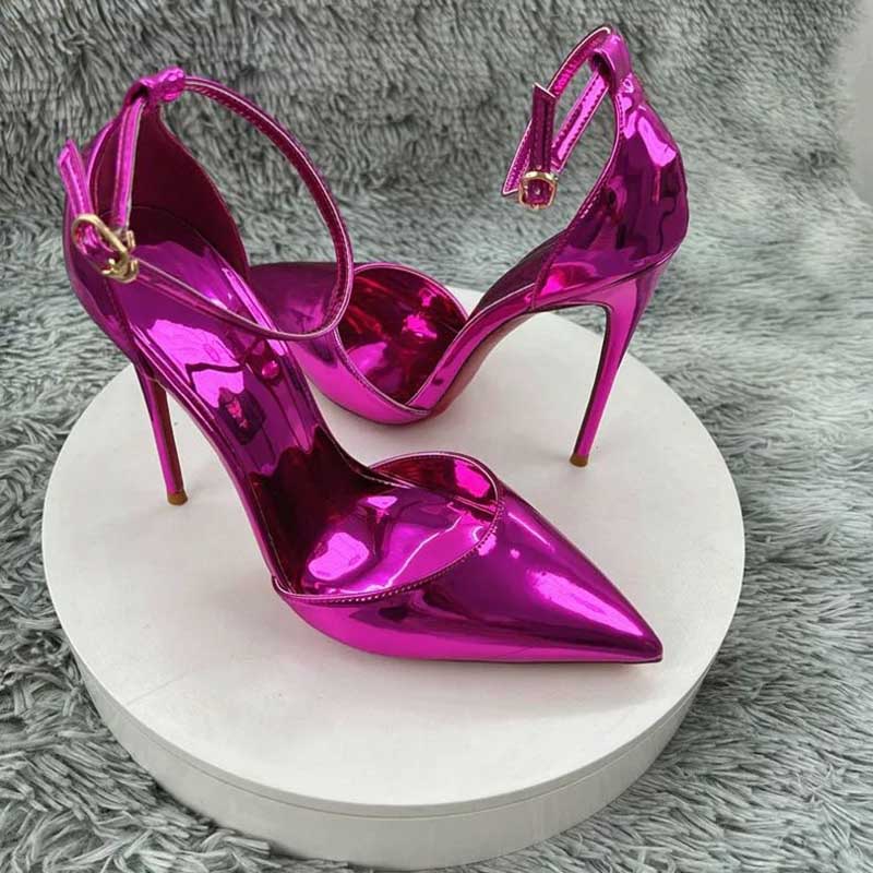 Custom Rose Red Laser Stiletto Heels - Plus Size