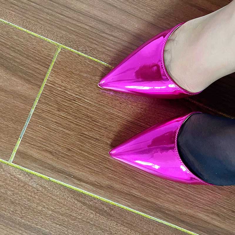 Custom Rose Red Laser Stiletto Heels - Plus Size