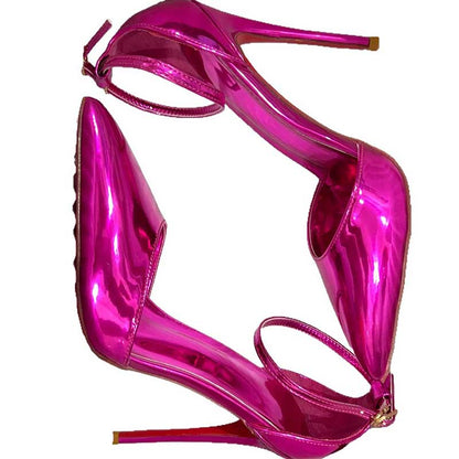 Custom Rose Red Laser Stiletto Heels - Plus Size