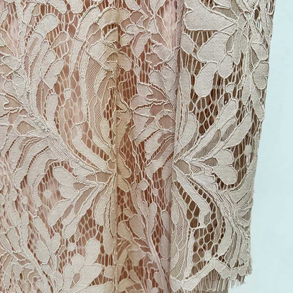 Round-Neck Beaded-Embellished Lace Midi Dress For Women