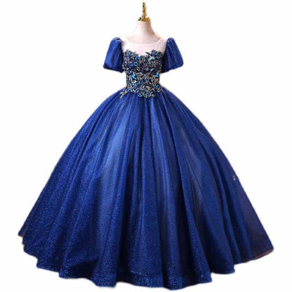 Royal Blue Princess Ball Gown Quinceanera Prom Dress Birthday Party Gowns