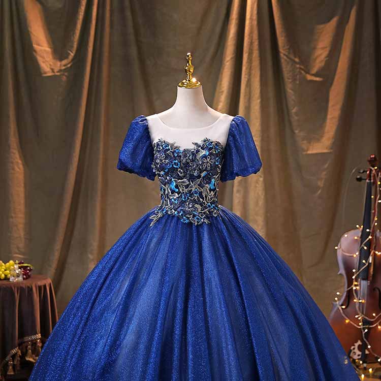 Royal Blue Princess Ball Gown Quinceanera Prom Dress Birthday Party Gowns