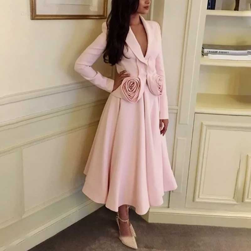 2-Piece 3D Rose Blazer With Pleated Skirt Suit – SD Dresscode ...