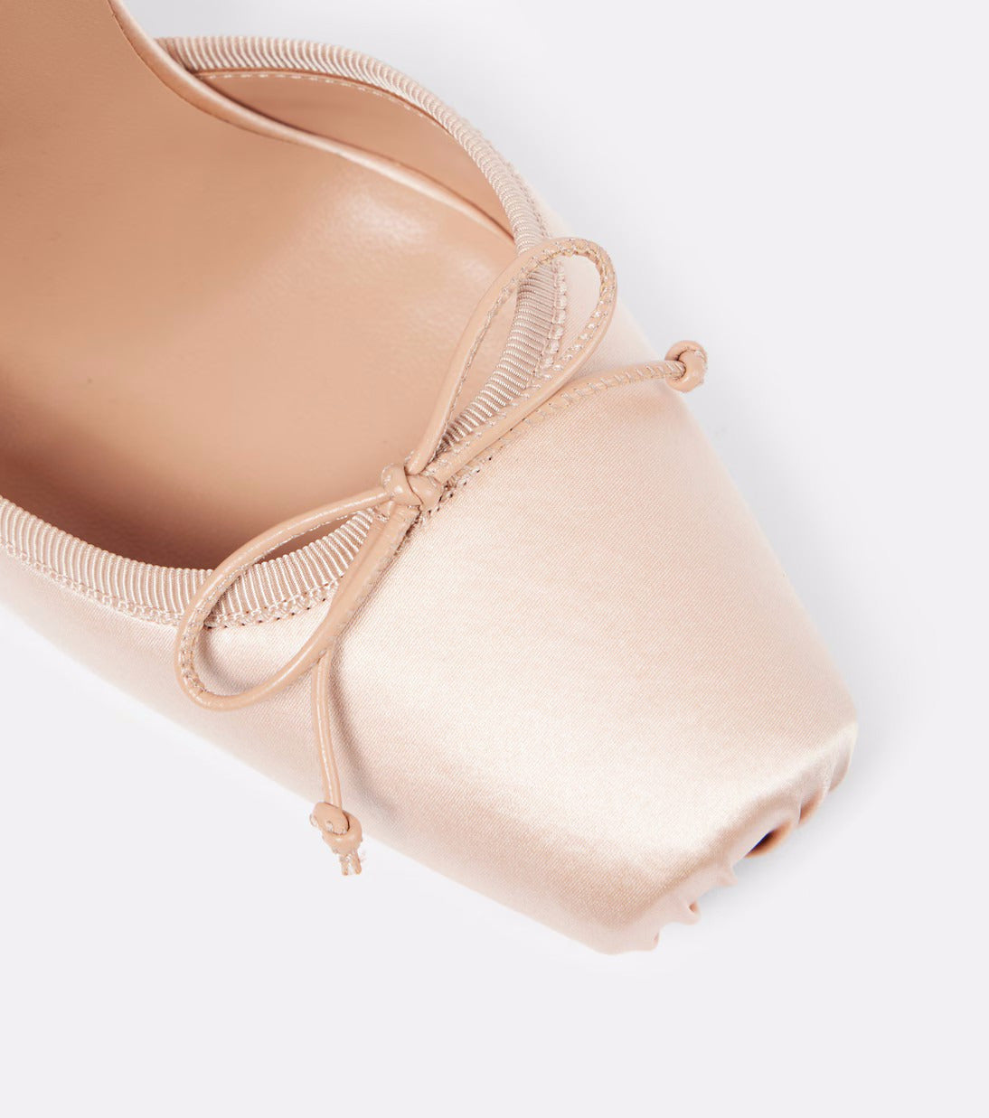 Satin Ballet Heels with Ribbon Ties | Square Toe Lace-Up Sandals