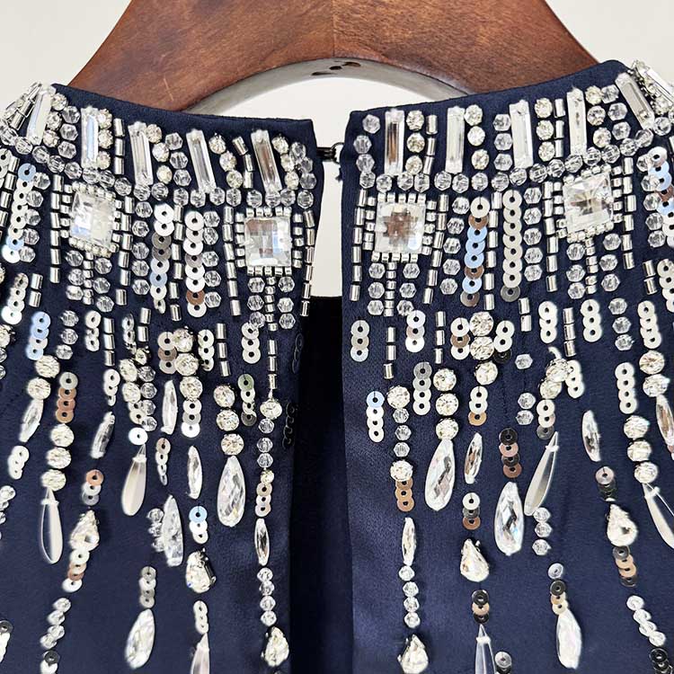 Satin Embellished Cape Detail Maxi Dress Evening Gown