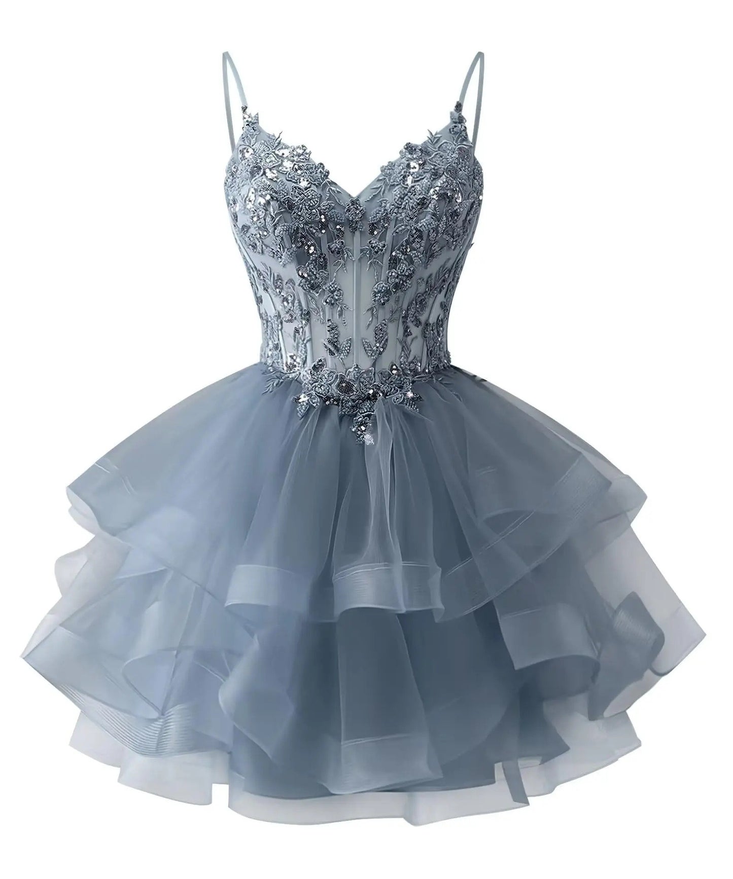 Tulle Homecoming Dress | Vary Color Sequin Embellished Cocktail Party Short Dress