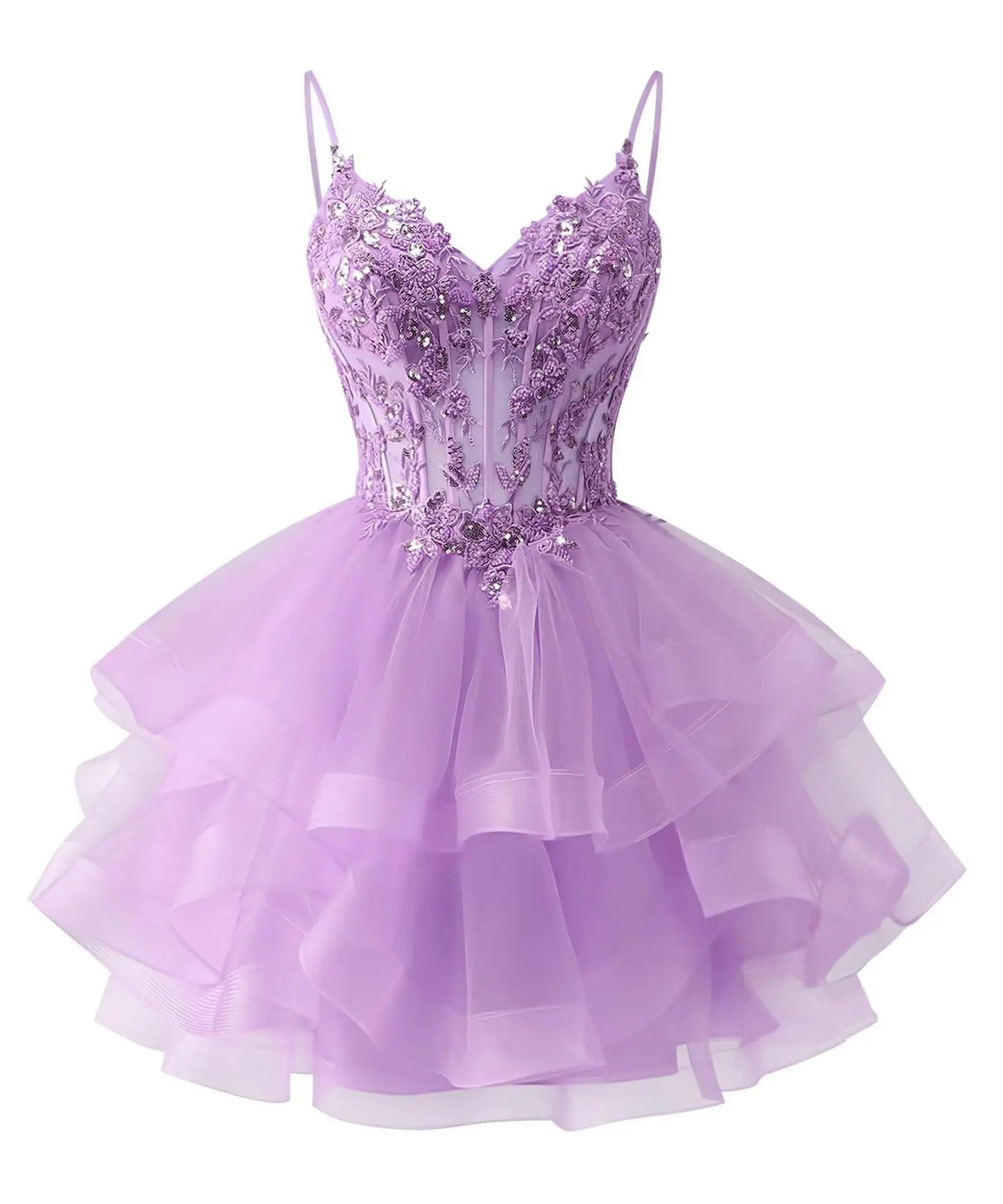 Tulle Homecoming Dress | Vary Color Sequin Embellished Cocktail Party Short Dress