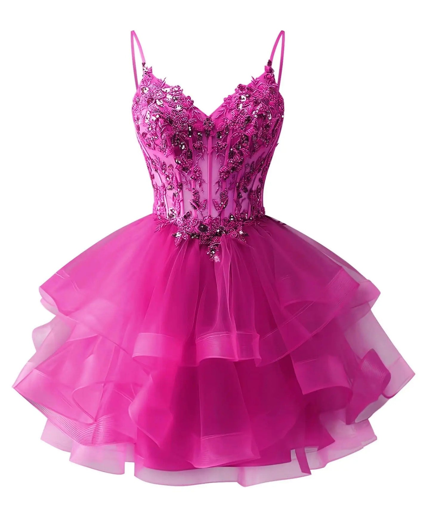 Tulle Homecoming Dress | Vary Color Sequin Embellished Cocktail Party Short Dress