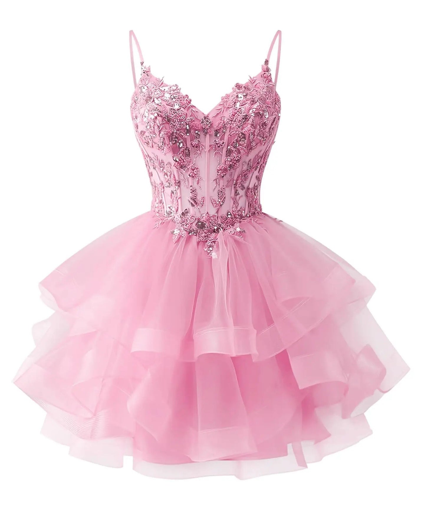 Tulle Homecoming Dress | Vary Color Sequin Embellished Cocktail Party Short Dress