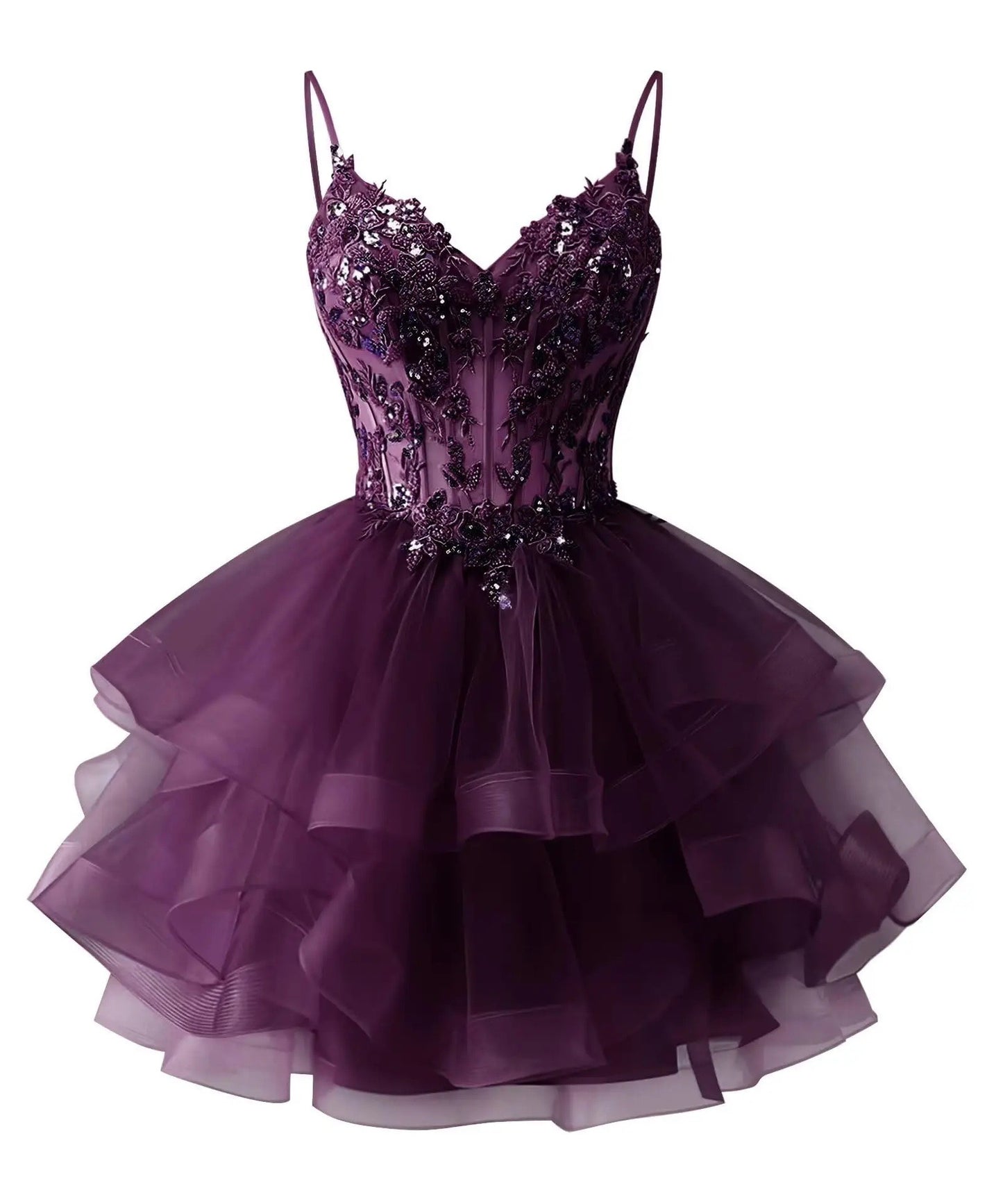 Tulle Homecoming Dress | Vary Color Sequin Embellished Cocktail Party Short Dress