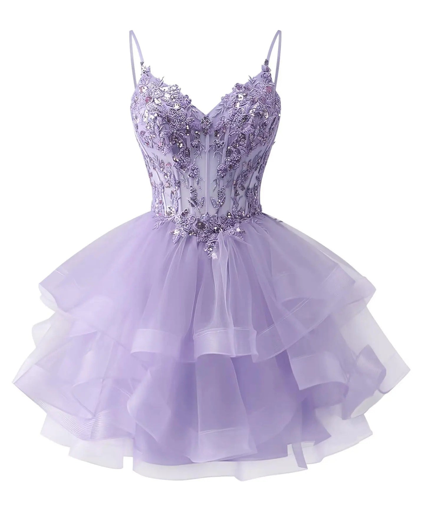 Tulle Homecoming Dress | Vary Color Sequin Embellished Cocktail Party Short Dress