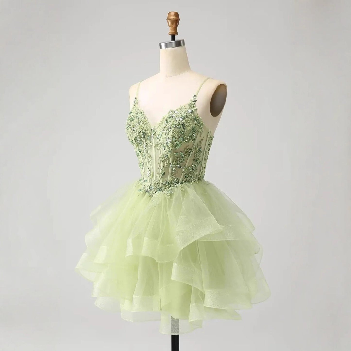 Tulle Homecoming Dress | Vary Color Sequin Embellished Cocktail Party Short Dress