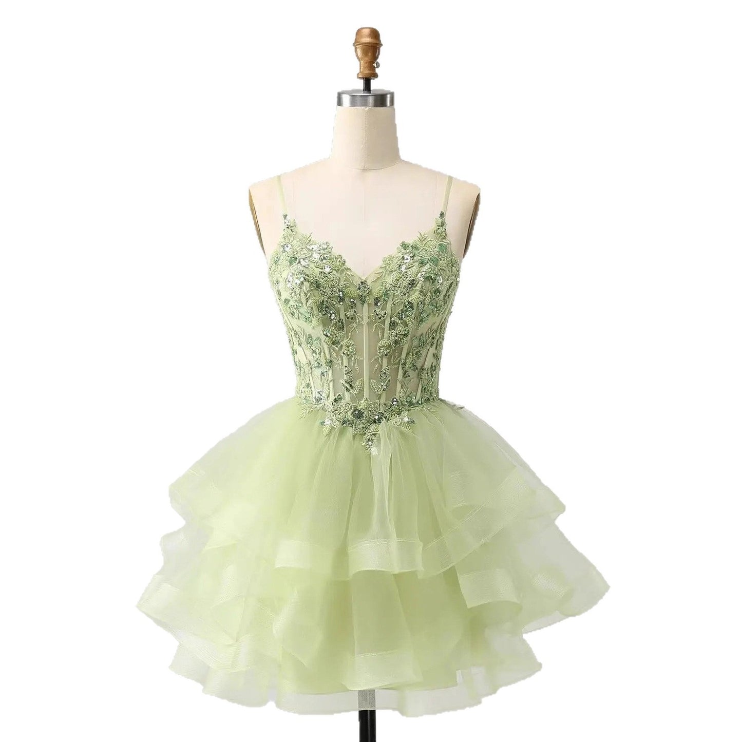 Tulle Homecoming Dress | Vary Color Sequin Embellished Cocktail Party Short Dress