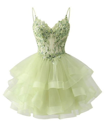 Tulle Homecoming Dress | Vary Color Sequin Embellished Cocktail Party Short Dress