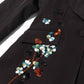 Sequin Flower Blazer Black Scrunched Coat