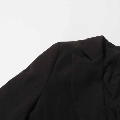 Sequin Flower Blazer Black Scrunched Coat