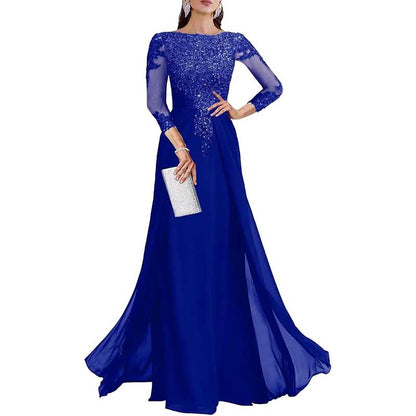 Lace Sequin Mother of The Bride Dresses Wedding 34 Sleeves Ball Prom Gown