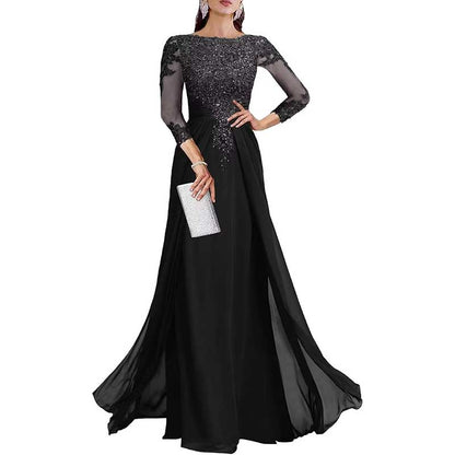 Lace Sequin Mother of The Bride Dresses Wedding 34 Sleeves Ball Prom Gown