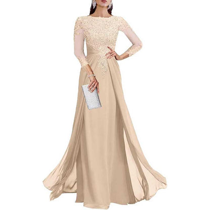 Lace Sequin Mother of The Bride Dresses Wedding 34 Sleeves Ball Prom Gown