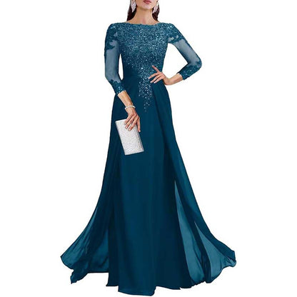 Lace Sequin Mother of The Bride Dresses Wedding 34 Sleeves Ball Prom Gown