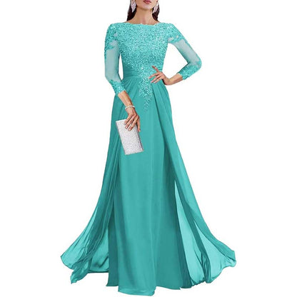 Lace Sequin Mother of The Bride Dresses Wedding 34 Sleeves Ball Prom Gown