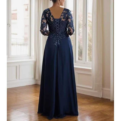 Lace Sequin Mother of The Bride Dresses Wedding 34 Sleeves Ball Prom Gown