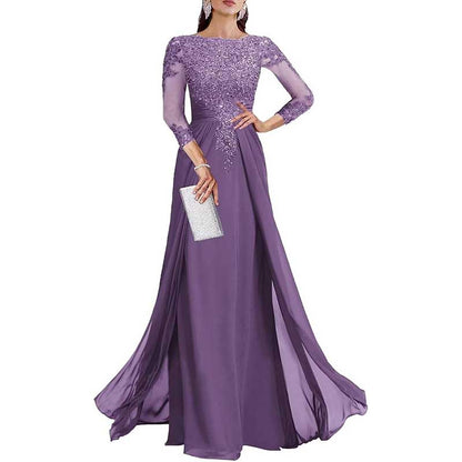 Lace Sequin Mother of The Bride Dresses Wedding 34 Sleeves Ball Prom Gown