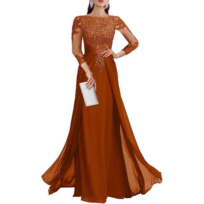 Lace Sequin Mother of The Bride Dresses Wedding 34 Sleeves Ball Prom Gown