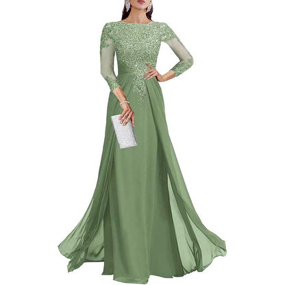 Lace Sequin Mother of The Bride Dresses Wedding 34 Sleeves Ball Prom Gown