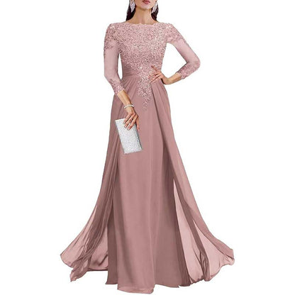 Lace Sequin Mother of The Bride Dresses Wedding 34 Sleeves Ball Prom Gown