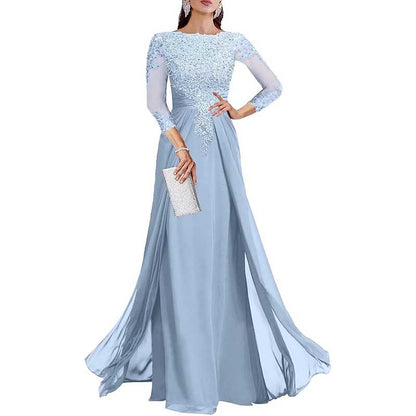 Lace Sequin Mother of The Bride Dresses Wedding 34 Sleeves Ball Prom Gown