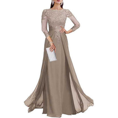 Lace Sequin Mother of The Bride Dresses Wedding 34 Sleeves Ball Prom Gown