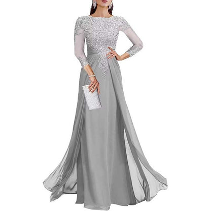Lace Sequin Mother of The Bride Dresses Wedding 34 Sleeves Ball Prom Gown