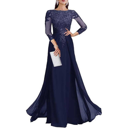 Lace Sequin Mother of The Bride Dresses Wedding 34 Sleeves Ball Prom Gown