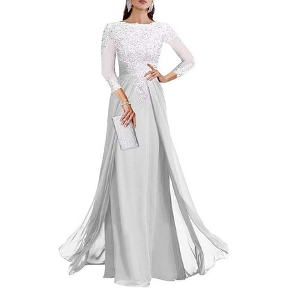Lace Sequin Mother of The Bride Dresses Wedding 34 Sleeves Ball Prom Gown
