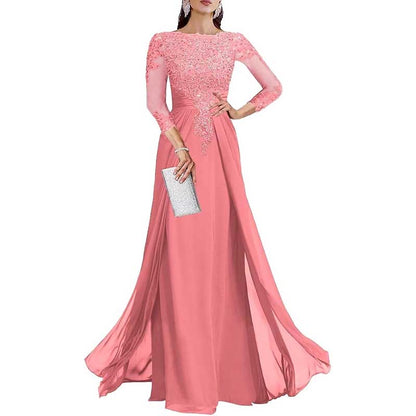 Lace Sequin Mother of The Bride Dresses Wedding 34 Sleeves Ball Prom Gown