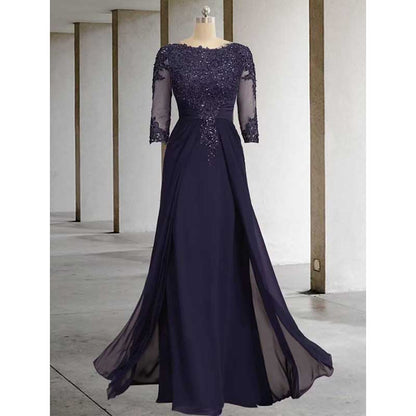 Lace Sequin Mother of The Bride Dresses Wedding 34 Sleeves Ball Prom Gown