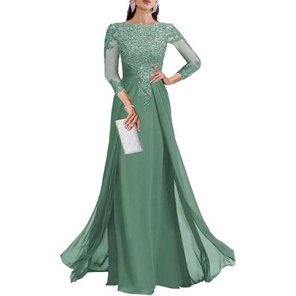 Lace Sequin Mother of The Bride Dresses Wedding 34 Sleeves Ball Prom Gown