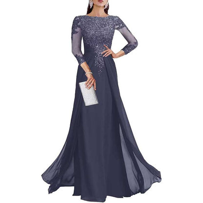 Lace Sequin Mother of The Bride Dresses Wedding 34 Sleeves Ball Prom Gown