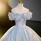 Sequin Quinceanera Dresses Cinderella Blue Ball Gown Prom Dresses