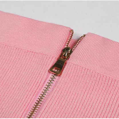 Sequin Knit Cardigan Crop Top + Skirt Suit