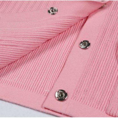 Sequin Knit Cardigan Crop Top + Skirt Suit