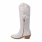 Shiny Rhinestone Western Cowboy Knee High Boots Sparkly Chunky Block Heel Boots