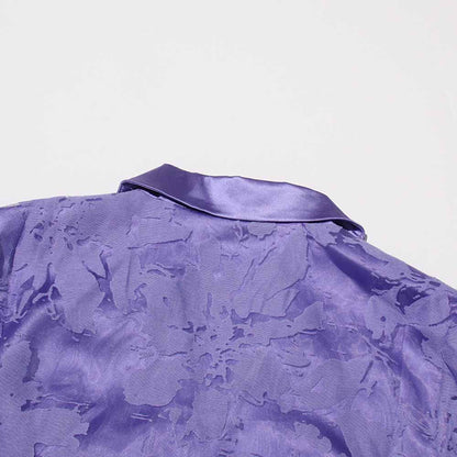 Shirt Collar Two Piece Midi Skirt Suit With Half-Sleeves